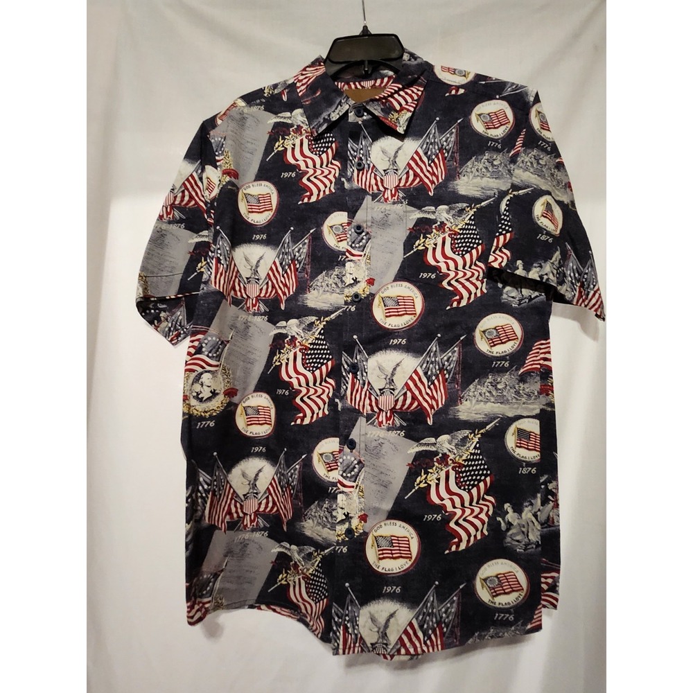 Clearwater Outfitters~MensLarge~Red~ American Flag~1776~Independence Day